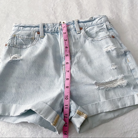AEO Embroidered Rainbow Pocket Mom Jean Shorts - Picture 5 of 10